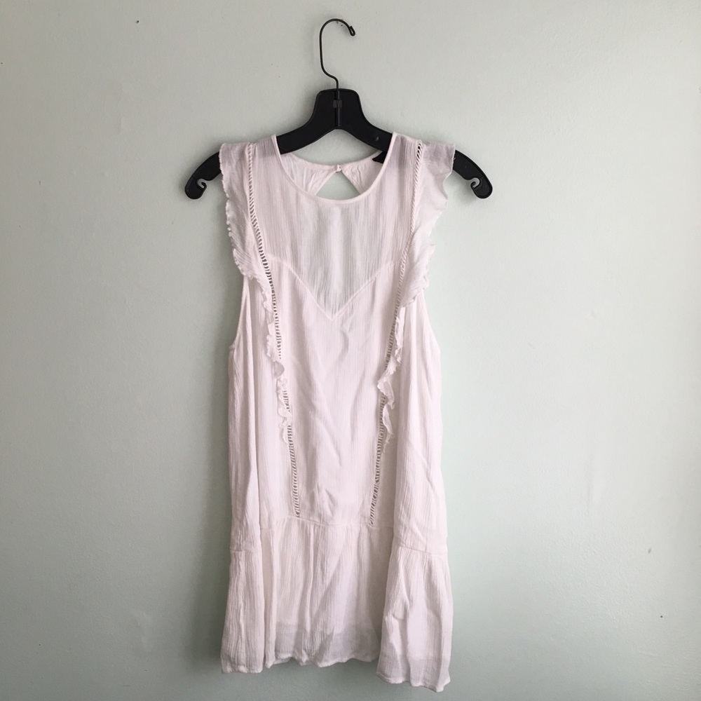 Flowy White Dress with Open Back